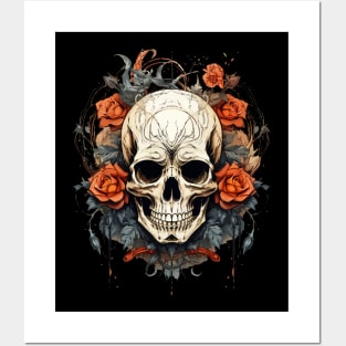 Skull and Roses Posters and Art